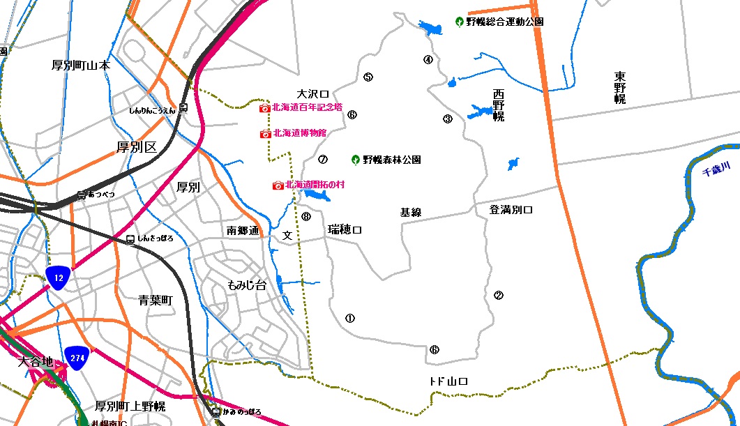 野幌森林公園地図