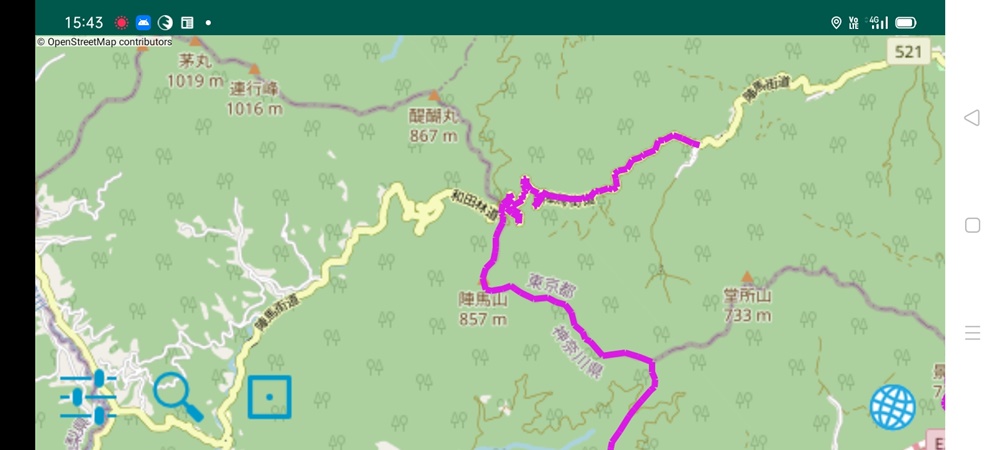 陣馬山地図
