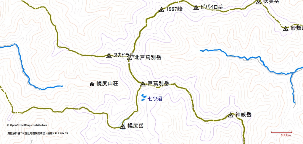 幌尻岳地図