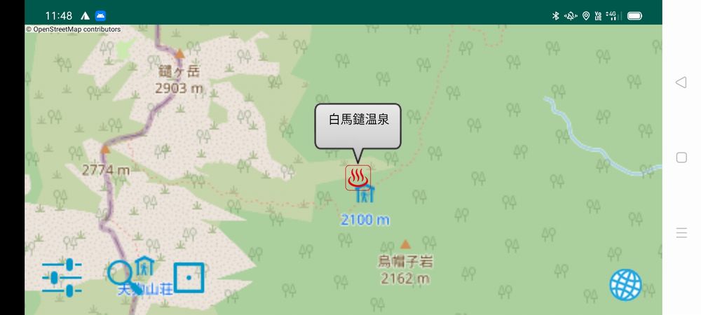 白馬鑓温泉地図