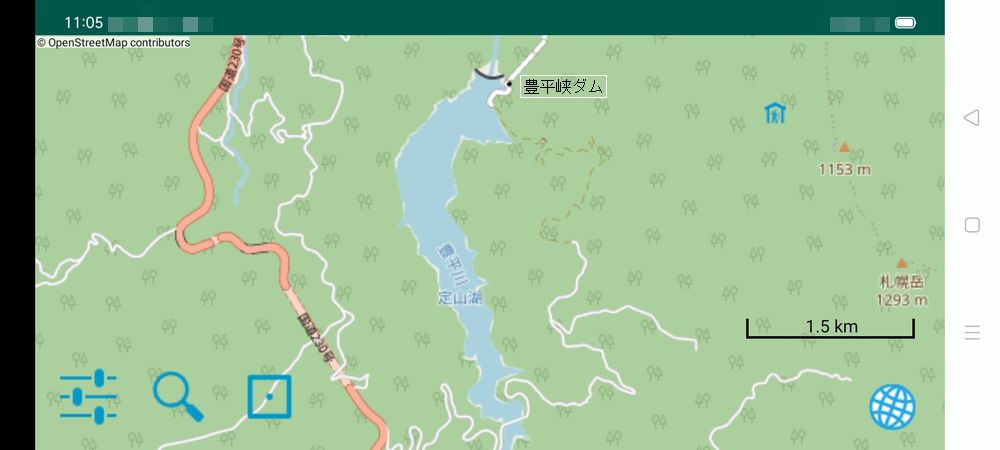 豊平峡ダム地図